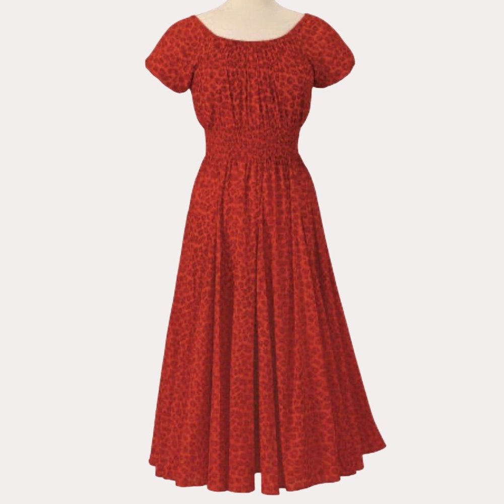 Inc International Concepts Mira Animal Smocked Maxi Dress XL NWT bv